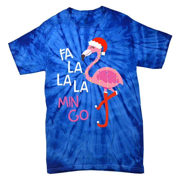 Fa La La La Mingo Flamingo Santa Pink Funny Christmas Cute Gift Tie-Dye T-Shirt