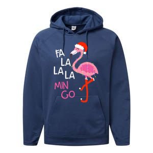 Fa La La La Mingo Flamingo Santa Pink Funny Christmas Cute Gift Performance Fleece Hoodie