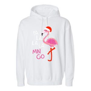 Fa La La La Mingo Flamingo Santa Pink Funny Christmas Cute Gift Garment-Dyed Fleece Hoodie