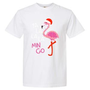 Fa La La La Mingo Flamingo Santa Pink Funny Christmas Cute Gift Garment-Dyed Heavyweight T-Shirt