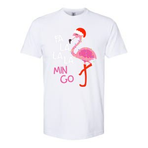 Fa La La La Mingo Flamingo Santa Pink Funny Christmas Cute Gift Softstyle CVC T-Shirt