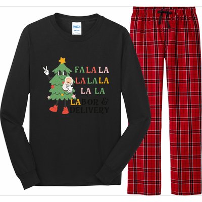 Fa La La La Labor And Delivery Nurse Funny Christmas Holiday Long Sleeve Pajama Set