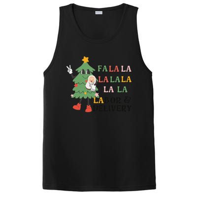 Fa La La La Labor And Delivery Nurse Funny Christmas Holiday PosiCharge Competitor Tank