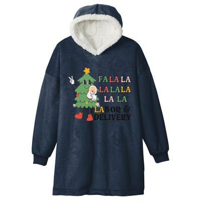 Fa La La La Labor And Delivery Nurse Funny Christmas Holiday Hooded Wearable Blanket