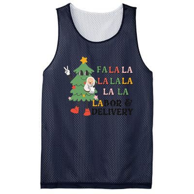 Fa La La La Labor And Delivery Nurse Funny Christmas Holiday Mesh Reversible Basketball Jersey Tank