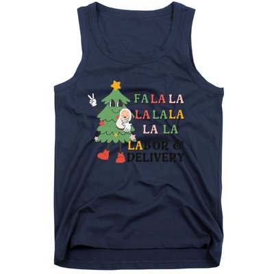 Fa La La La Labor And Delivery Nurse Funny Christmas Holiday Tank Top