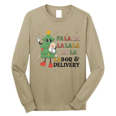 Fa La La La Labor And Delivery Nurse Funny Christmas Holiday Long Sleeve Shirt