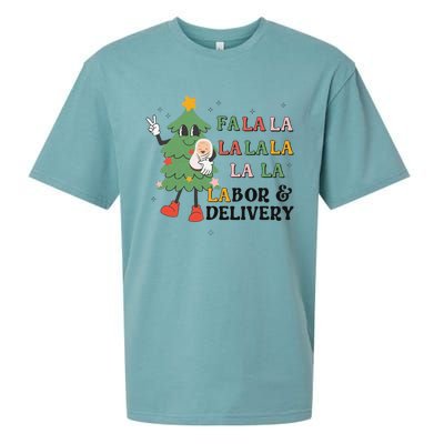 Fa La La La Labor And Delivery Nurse Funny Christmas Holiday Sueded Cloud Jersey T-Shirt