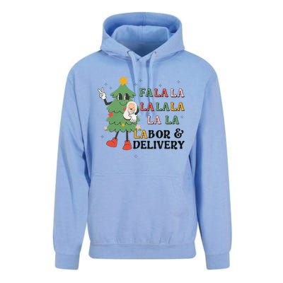 Fa La La La Labor And Delivery Nurse Funny Christmas Holiday Unisex Surf Hoodie