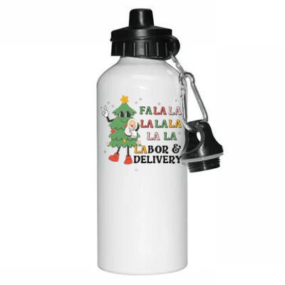 Fa La La La Labor And Delivery Nurse Funny Christmas Holiday Aluminum Water Bottle 