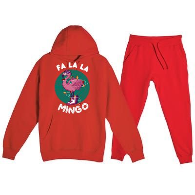 Fa La La Mingo Flamingo Chistmas Season Gift Premium Hooded Sweatsuit Set