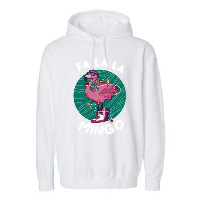 Fa La La Mingo Flamingo Chistmas Season Gift Garment-Dyed Fleece Hoodie