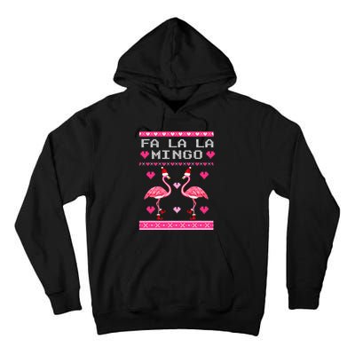 Fa la la Mingo Cute Pink Flamingo Santa Hat Merry Christmas Tall Hoodie