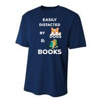 Funny Librarian Loving Dogs Gifts Books Nerds Youth Performance Sprint T-Shirt