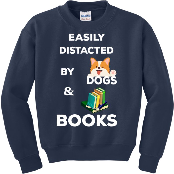 Funny Librarian Loving Dogs Gifts Books Nerds Kids Sweatshirt