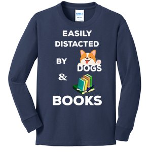 Funny Librarian Loving Dogs Gifts Books Nerds Kids Long Sleeve Shirt