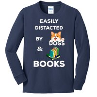 Funny Librarian Loving Dogs Gifts Books Nerds Kids Long Sleeve Shirt