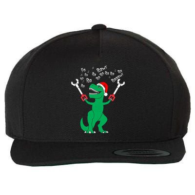 Fa La La Christmas Dinosaur Funny Fa Ra Ra Rawr Gift Wool Snapback Cap