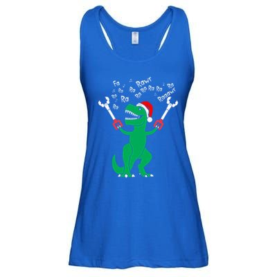 Fa La La Christmas Dinosaur Funny Fa Ra Ra Rawr Gift Ladies Essential Flowy Tank