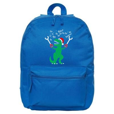Fa La La Christmas Dinosaur Funny Fa Ra Ra Rawr Gift 16 in Basic Backpack