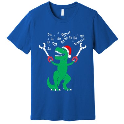 Fa La La Christmas Dinosaur Funny Fa Ra Ra Rawr Gift Premium T-Shirt
