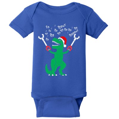 Fa La La Christmas Dinosaur Funny Fa Ra Ra Rawr Gift Baby Bodysuit