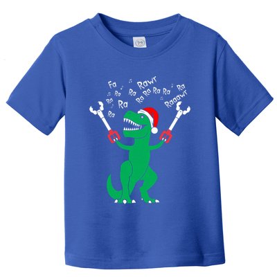 Fa La La Christmas Dinosaur Funny Fa Ra Ra Rawr Gift Toddler T-Shirt