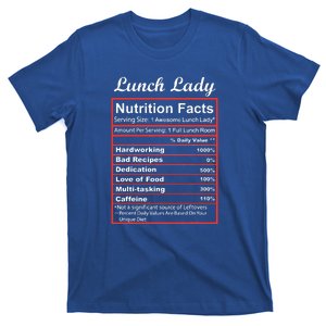 Funny Lunch Lady Nutrition Facts School Cafeteria Cooks T-Shirt