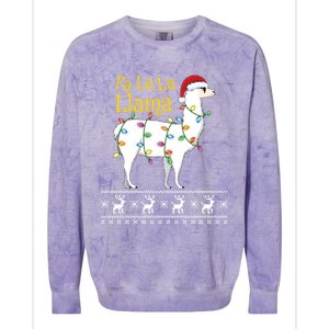 Fa La La Llama Christmas Funny Ugly Christmas Meaningful Gift Colorblast Crewneck Sweatshirt