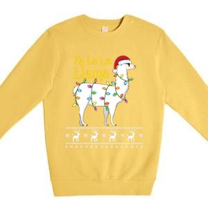 Fa La La Llama Christmas Funny Ugly Christmas Meaningful Gift Premium Crewneck Sweatshirt