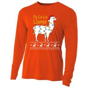 Fa La La Llama Christmas Funny Ugly Christmas Meaningful Gift Cooling Performance Long Sleeve Crew