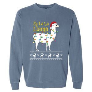 Fa La La Llama Christmas Funny Ugly Christmas Meaningful Gift Garment-Dyed Sweatshirt