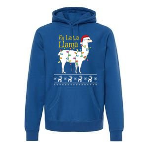 Fa La La Llama Christmas Funny Ugly Christmas Meaningful Gift Premium Hoodie