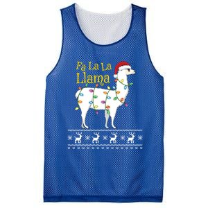 Fa La La Llama Christmas Funny Ugly Christmas Meaningful Gift Mesh Reversible Basketball Jersey Tank