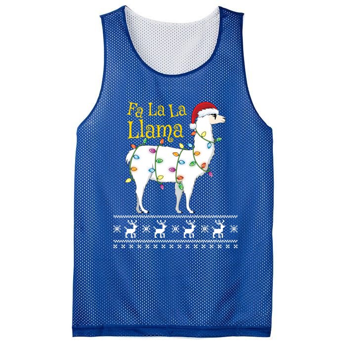 Fa La La Llama Christmas Funny Ugly Christmas Meaningful Gift Mesh Reversible Basketball Jersey Tank