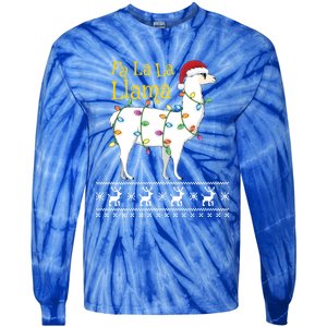 Fa La La Llama Christmas Funny Ugly Christmas Meaningful Gift Tie-Dye Long Sleeve Shirt