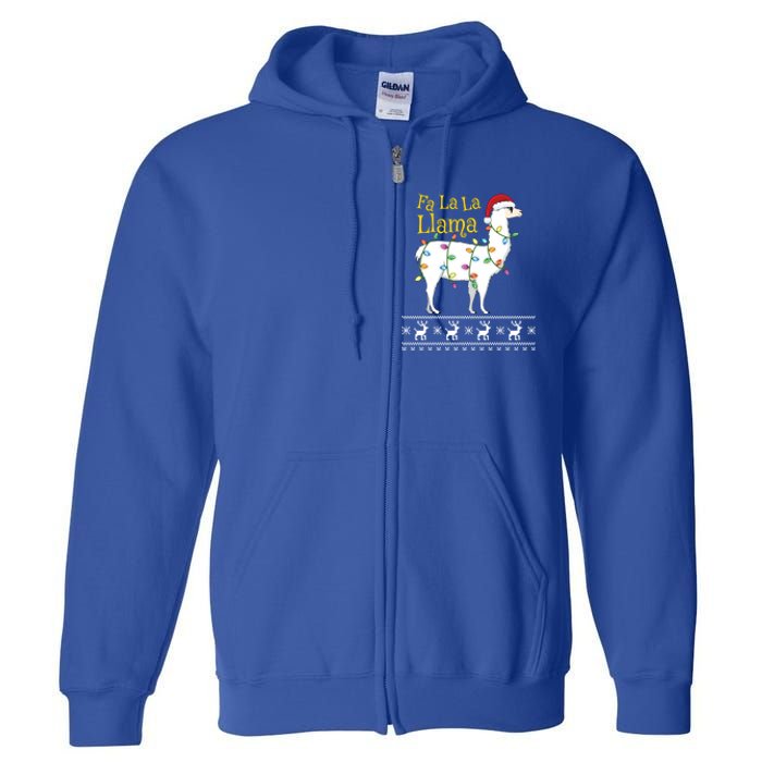 Fa La La Llama Christmas Funny Ugly Christmas Meaningful Gift Full Zip Hoodie