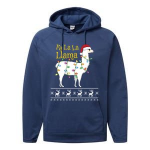 Fa La La Llama Christmas Funny Ugly Christmas Meaningful Gift Performance Fleece Hoodie