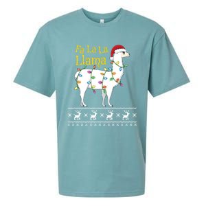 Fa La La Llama Christmas Funny Ugly Christmas Meaningful Gift Sueded Cloud Jersey T-Shirt