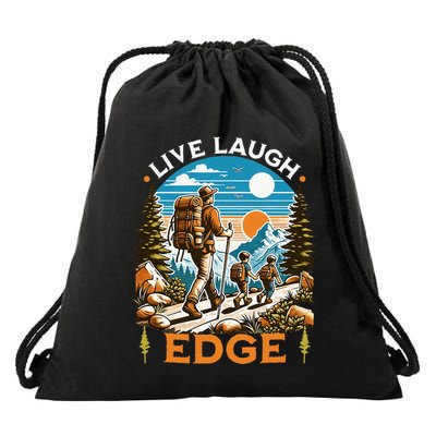 Funny Live Laugh Edge Ironic Brainrot Meme Edging Quote Drawstring Bag