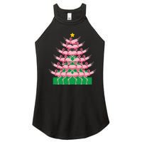 Fa La La Mingo Pink Flamingo Christmas Tree Lights Chain Women's Perfect Tri Rocker Tank