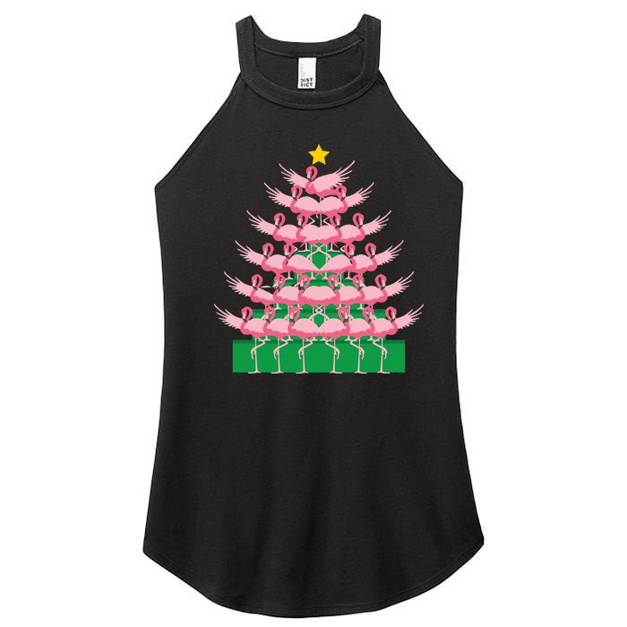 Fa La La Mingo Pink Flamingo Christmas Tree Lights Chain Women's Perfect Tri Rocker Tank