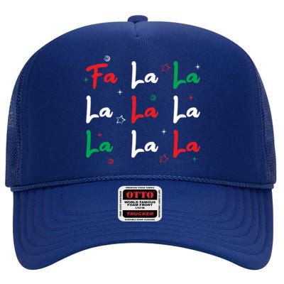 Fa La La Christmas Singer Great Gift High Crown Mesh Back Trucker Hat