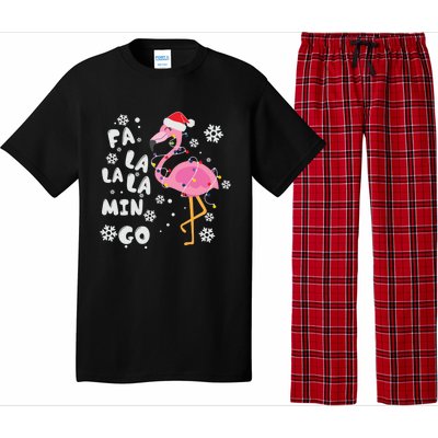 Fa La La La Mingo Christmas Day Pink Flamingo Merry Xmas Gift Pajama Set