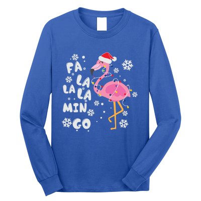 Fa La La La Mingo Christmas Day Pink Flamingo Merry Xmas Gift Long Sleeve Shirt