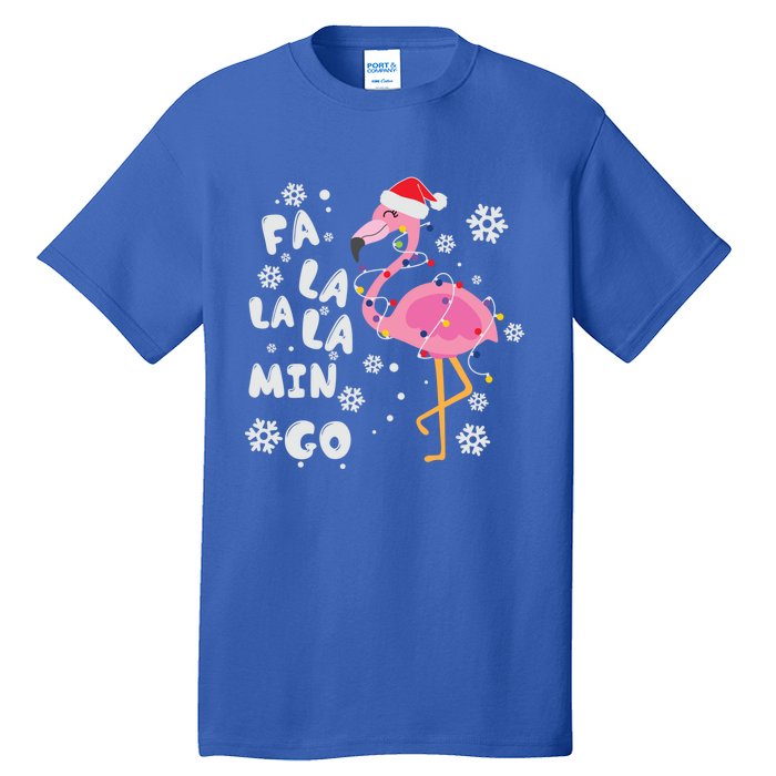 Fa La La La Mingo Christmas Day Pink Flamingo Merry Xmas Gift Tall T-Shirt