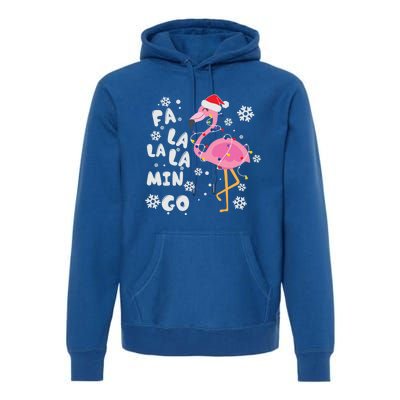 Fa La La La Mingo Christmas Day Pink Flamingo Merry Xmas Gift Premium Hoodie