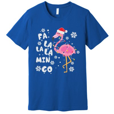 Fa La La La Mingo Christmas Day Pink Flamingo Merry Xmas Gift Premium T-Shirt