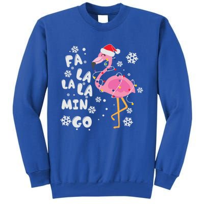 Fa La La La Mingo Christmas Day Pink Flamingo Merry Xmas Gift Tall Sweatshirt