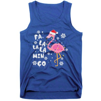 Fa La La La Mingo Christmas Day Pink Flamingo Merry Xmas Gift Tank Top